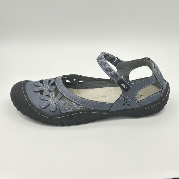 JBU Memory Foam 10M Wildflower Mary Jane Blue Outdoor Casual Comfort Shoe - Picture 3 of 7